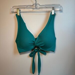 Shade & Shore Tie‎ Back Swim Top Teal Women's 34C (A1005)